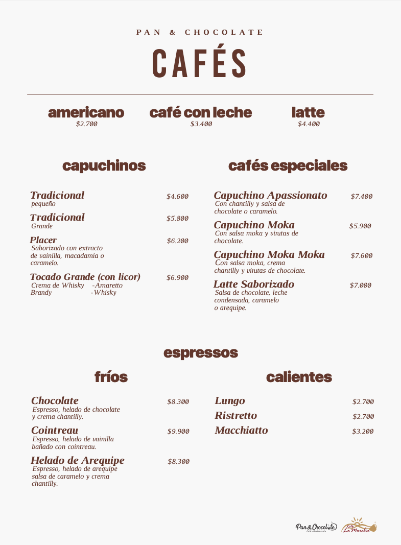 Carta de Pan & Chocolate — página 4